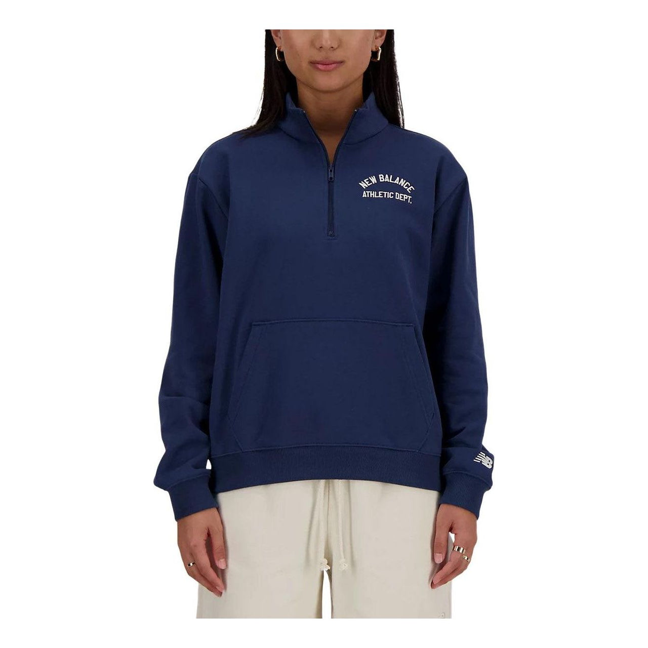 (WMNS) New Balance Sportswear Greatest Hits Quarter Zip Top Asia Sizing 'Navy' WT41538-NNY