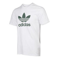 adidas originals Chest Logo Sports Short Sleeve White Green DH5773