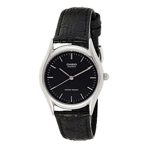 Casio Fashion Analog Watch 'Leather Black Silver' MTP-1094E-1A