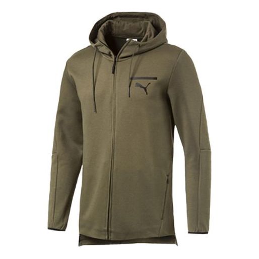 PUMA Casual Sports Zipper hooded Long Sleeves Jacket Green 574662-14