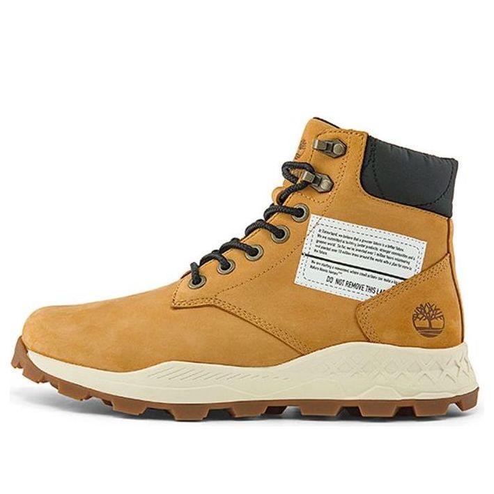 Timberland 6 Inch Brooklyn Side Zip Boots 'Wheat Nubuck with Black Padded Collar' A41XX