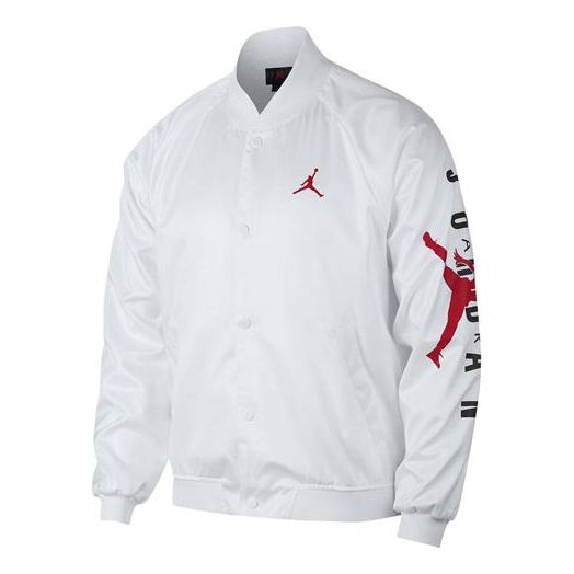 Air Jordan Jumpman Stadium Basketball Sports Logo Printing baseball uniform Jacket White AO0444-100