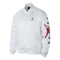 Air Jordan Jumpman Stadium Basketball Sports Logo Printing baseball uniform Jacket White AO0444-100