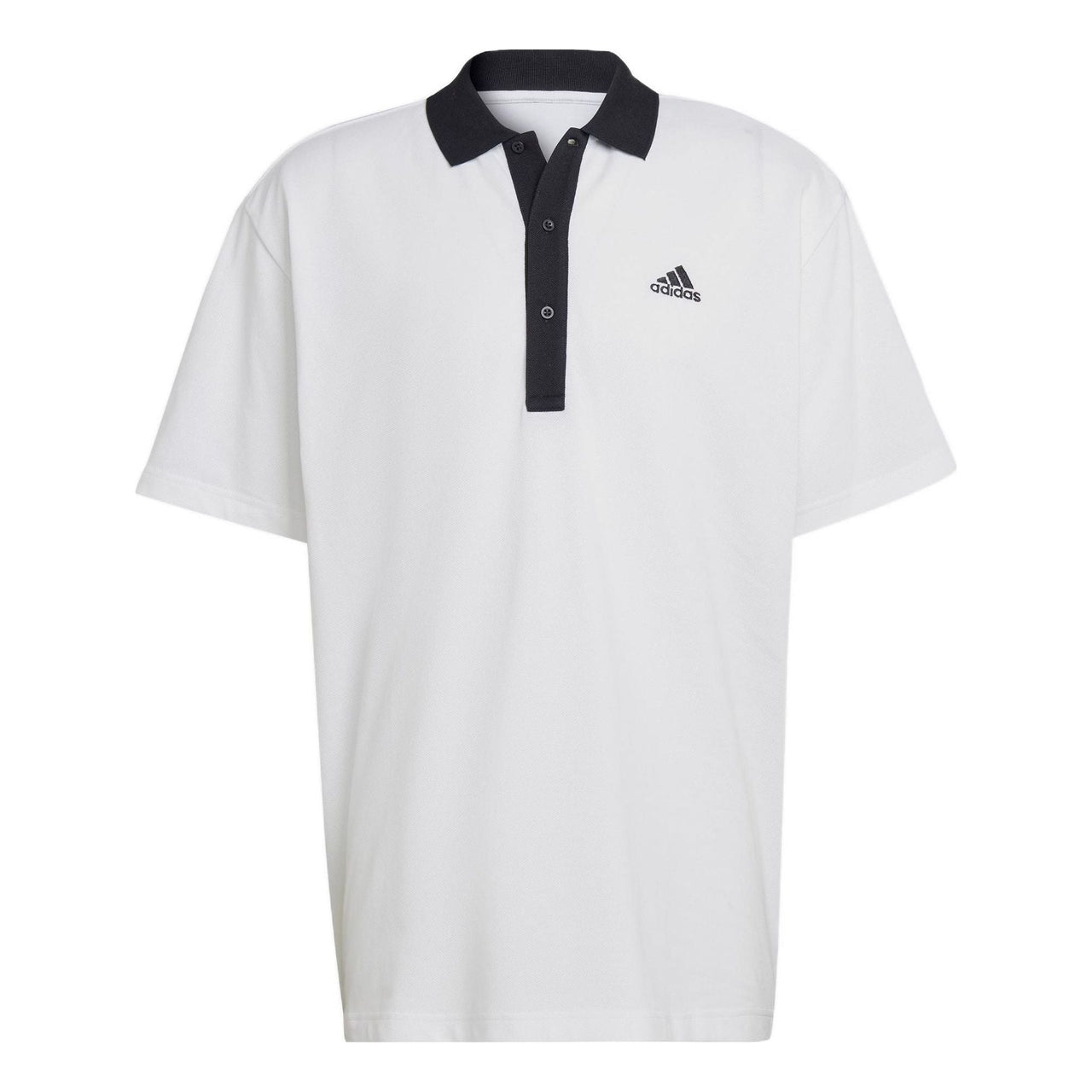 adidas Logo Printing Colorblock Short Sleeve White Polo Shirt HY5516
