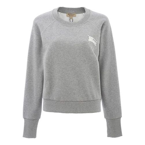 (WMNS) Burberry Round Neck Pullover Long Sleeves Hoodie Gray 80356151