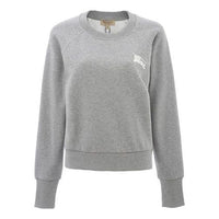 (WMNS) Burberry Round Neck Pullover Long Sleeves Hoodie Gray 80356151