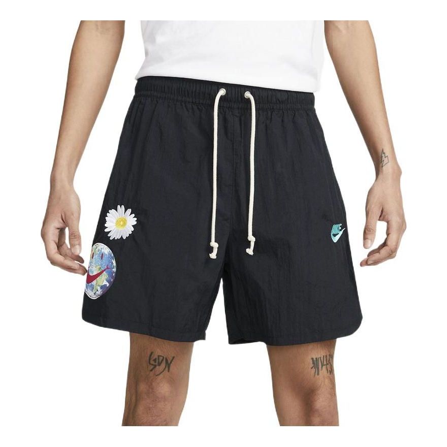 Men's Nike Daisy Earth Printing Woven Shorts Black DM5058-010