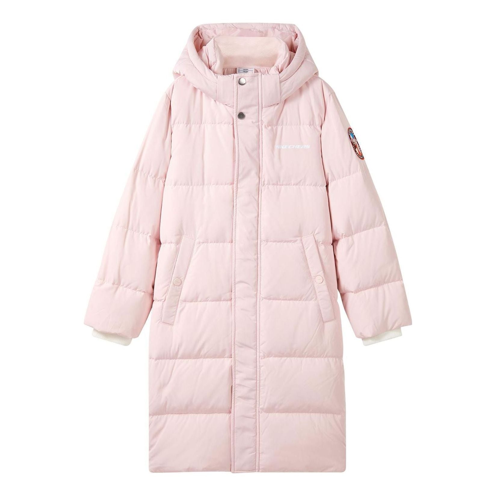 (GS) Skechers Hooded Woven Long Down Jacket 'Pink' L422K054-01NX