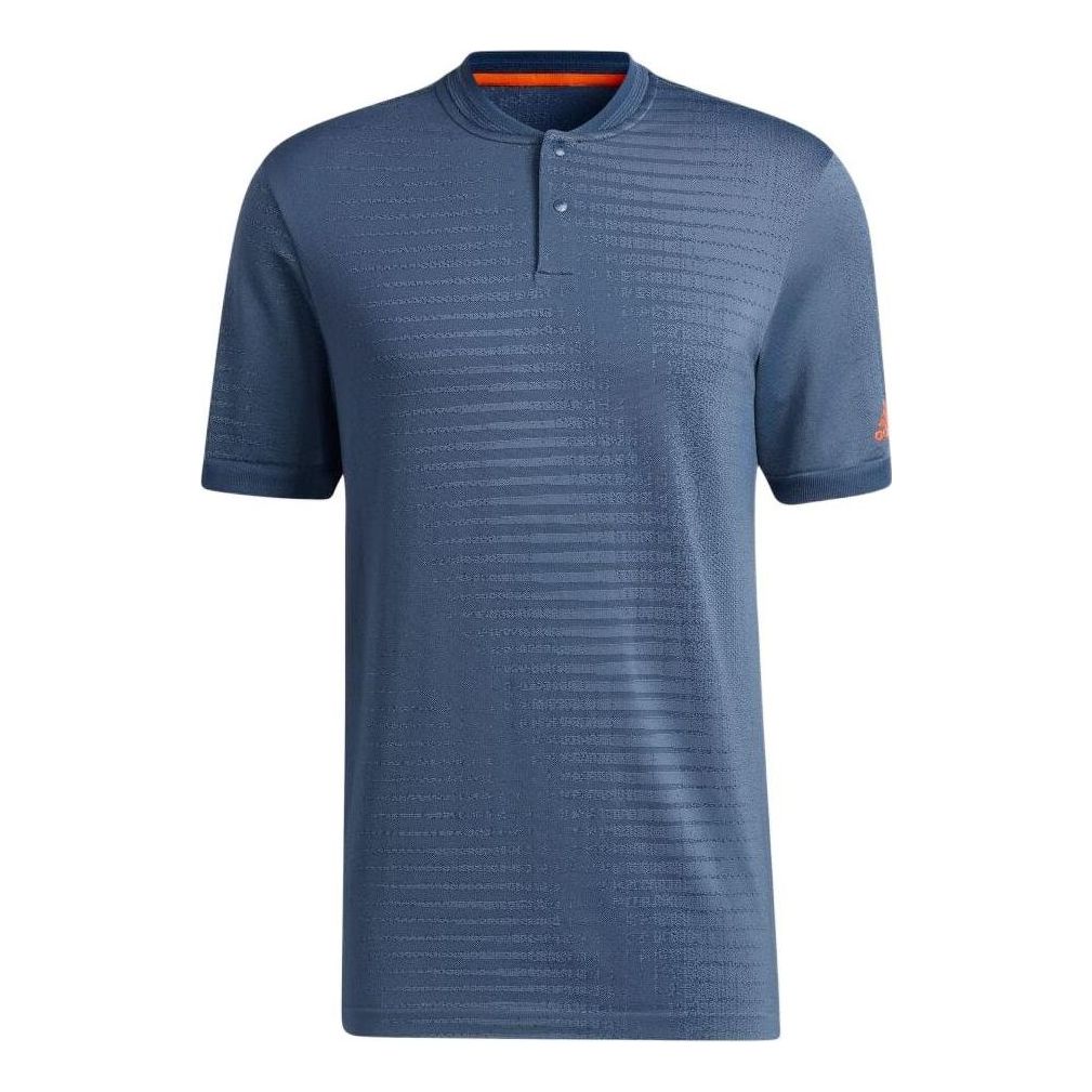 Men's adidas Cuff Logo Color Block Short Sleeve Blue T-Shirt HI5855