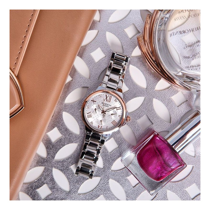 CASIO SHEEN SilverRose Gold Analog SHE-3511SG-7A
