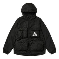 PALACE Pal Is Ace Logo Multiple Pockets Hooded Zipper Black Jacket P20JK025