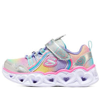 (PS) Skechers Heart Lights 'Silver Multi' 302308N-SMLT