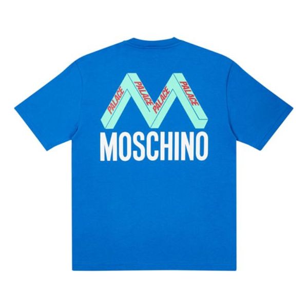 PALACE  Moschino Crossover Back Large Alphabet logo Short Sleeve Unisex Blue ZCA070313181290