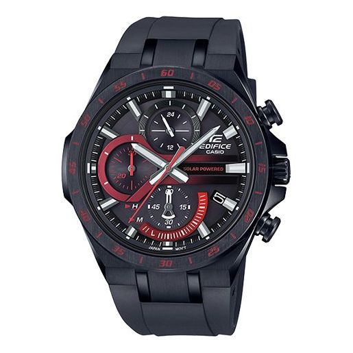 CASIO EDIFICE Solar Powered Mens BlackRed Analog EQS-920PB-1A