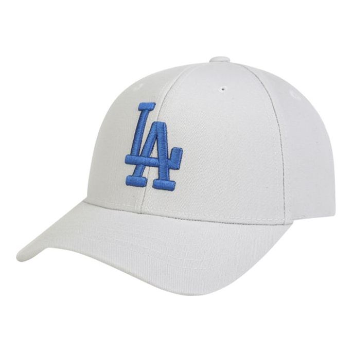 MLB LA Alphabet Embroidered Baseball Cap White Blue 32CP08011
