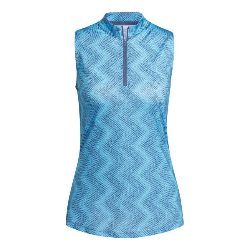 (WMNS) adidas Ultimate365 Ottoman Printed Sleeveless Polo Shirt Asia Sizing 'Blue' IP4231