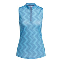(WMNS) adidas Ultimate365 Ottoman Printed Sleeveless Polo Shirt Asia Sizing 'Blue' IP4231