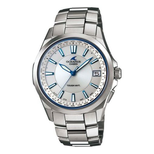 CASIO Stainless Steel Strap Mens White Analog OCW-S100-7AQ