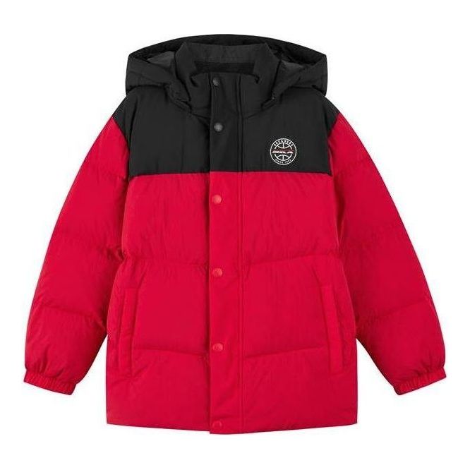 (GS) Skechers Hooded Down Jacket 'Red Black' P422B016