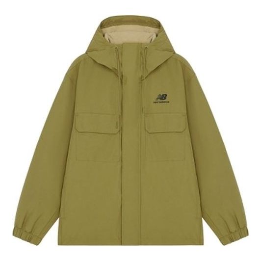 New Balance Logo Sports Hooded Jacket Green AMJ14337-OV