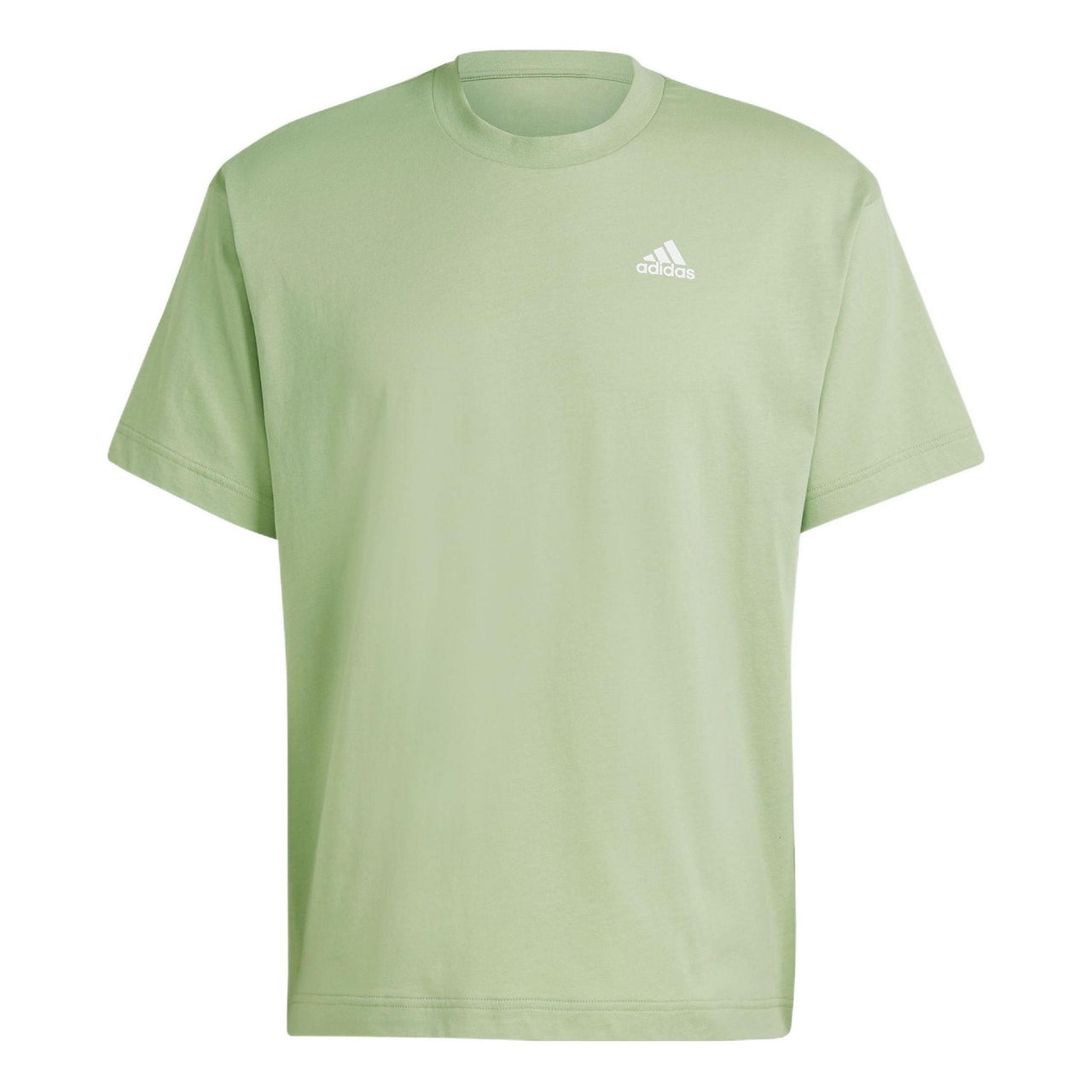 adidas Solid Color Logo Alphabet Printing Sports Short Sleeve Olive Green HS3508