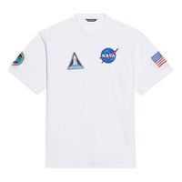 Men's Balenciaga x NASA Crossover FW21 Loose Round Neck Short Sleeve White 651795TKVD79040