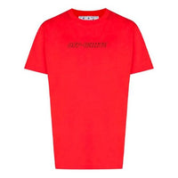 Off-White SS21 Alphabet Printing Round Neck Short Sleeve Loose Fit Red OMAA027R21JER0112531