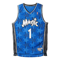 adidas Tmac SW Fan Edition Orlando Magic 1 Logo Embroidered Basketball Jersey/Vest Blue A46445