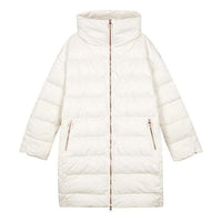 (WMNS) Skechers Solid Color Stand-up Collar Zip-up Quilted Jacket 'White' L422W076
