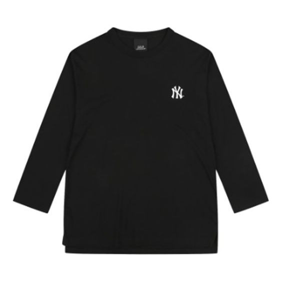 MLB Logo Printing Round Neck Long Sleeves Unisex Black 31TSN1941-50L