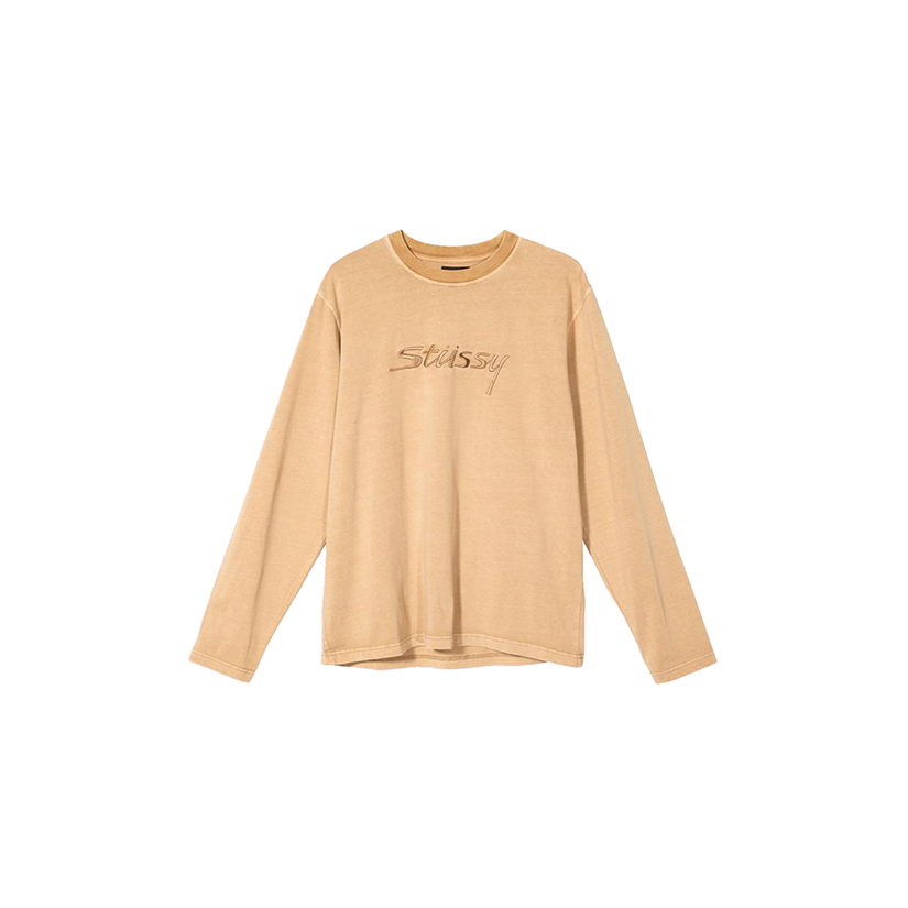 Stussy River L/SL Crew Classic Embroidered Unisex Yellow 1140217
