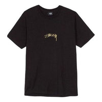 Stussy Smooth Stock Tee Embroidered Alphabet Logo Short Sleeve Unisex Black 1904268-01