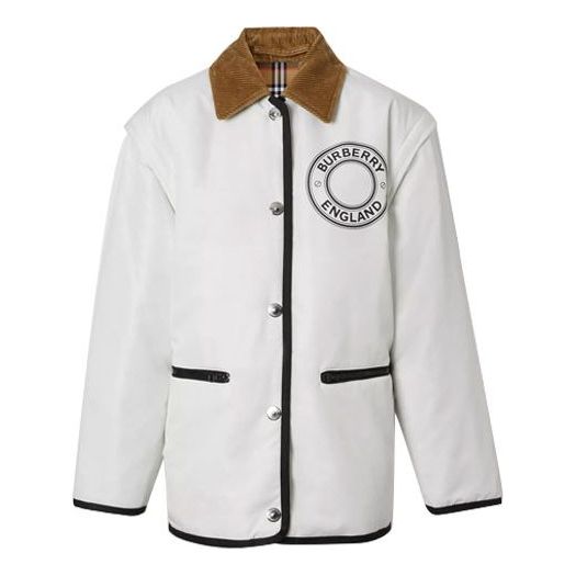 Burberry Sleeve Double Sided Logo Jacket White 80370381