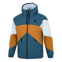 adidas Thermal Back to Sport Jacket Asia Sizing 'Teal Brown White' GT7396
