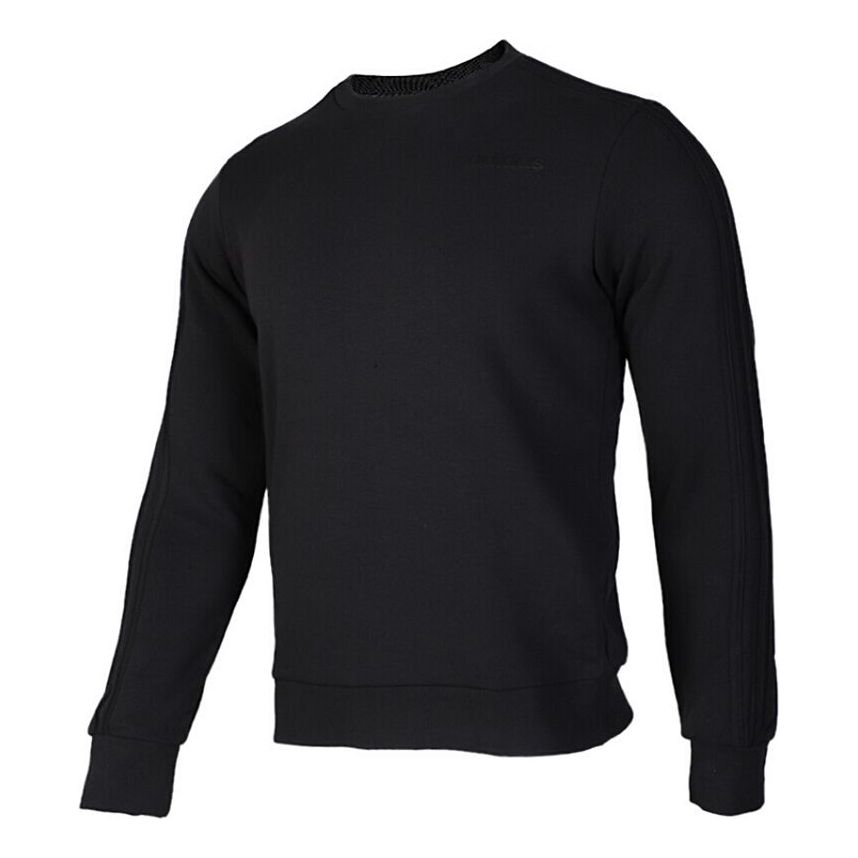 adidas E 3S CREW FT Casual Sports Round Neck Pullover Black FI0833