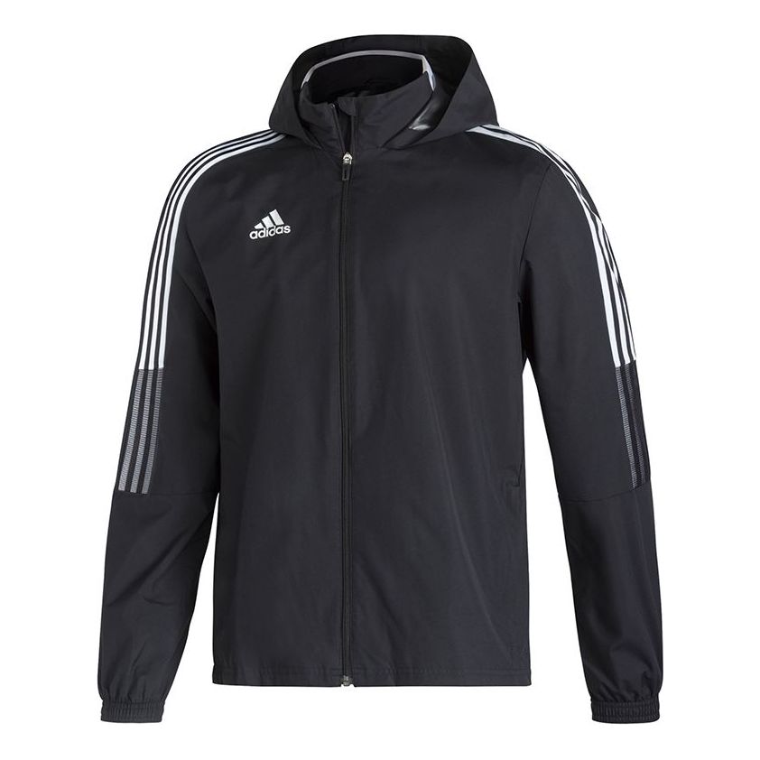 adidas Tiro21 Aw Jkt Football Casual Sports Hooded Jacket Men's Black GH4466