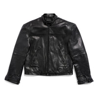 Balenciaga FW23 Deconstructed Zip Up Jacket 'Black Soft Buffalo Skin' 768749TMS031000