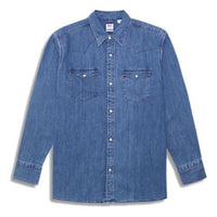 Men's Levis lapel Denim Long Sleeves Shirt Denim Blue 36249-0004