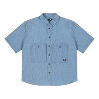 Converse Denim Wordmark Utility Shirt Asia Sizing 'LT Retro Blue' 10027158-A01