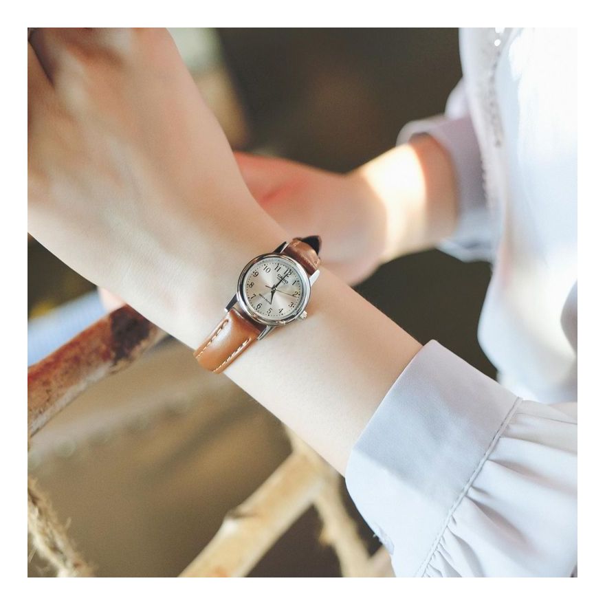 CASIO 30.7mm es White/ Brown Analog LQ-398GL-7B4