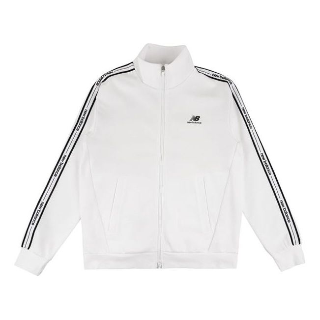 (WMNS) New Balance Stand Collar Athleisure Casual Sports Zipper Jacket White MDA3E023-WT