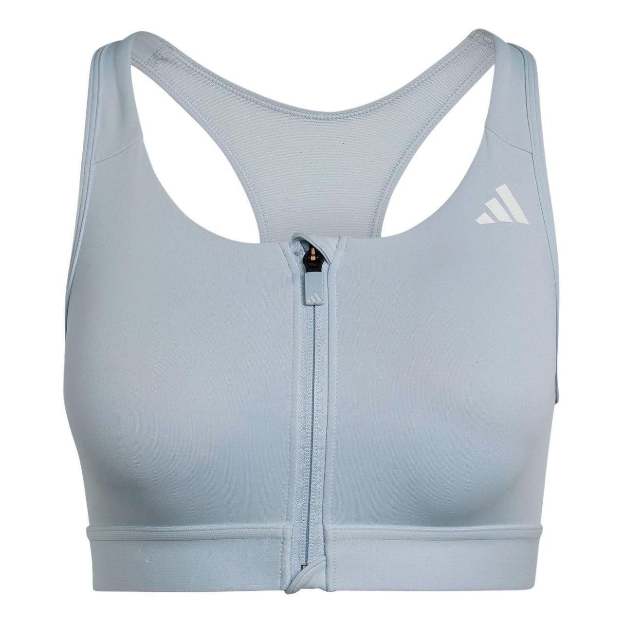 (WMNS) adidas Powerreact Medium-Support Zip Bra Asia Sizing 'Grey' IX4940