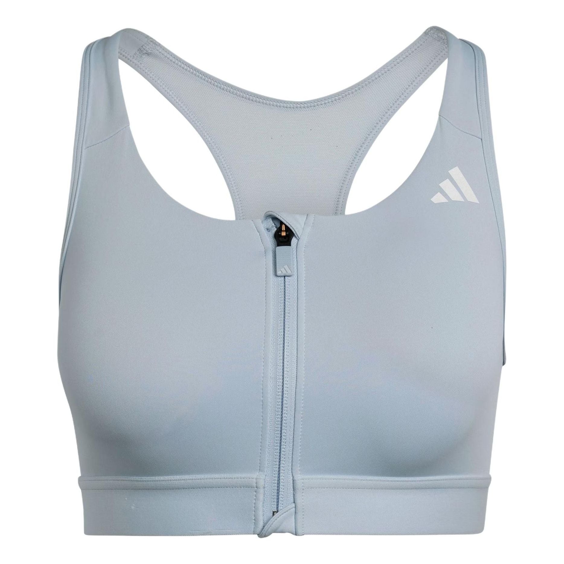 (WMNS) adidas Powerreact Medium-Support Zip Bra Asia Sizing 'Grey' IX4940