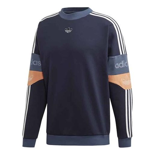 adidas originals Retro Football Round Neck Navy Blue ED7180