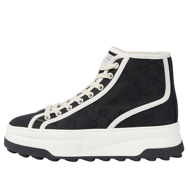 (WMNS) Gucci GG Blooms High-Top Sneakers 'Black White' 746768-20Q20-1043