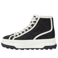 (WMNS) Gucci GG Blooms High-Top Sneakers 'Black White' 746768-20Q20-1043