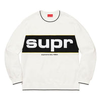 Supreme FW19 Week 7 Piping Crewneck Alphabet Patch Edging Round Neck Unisex White SUP-FW19-656