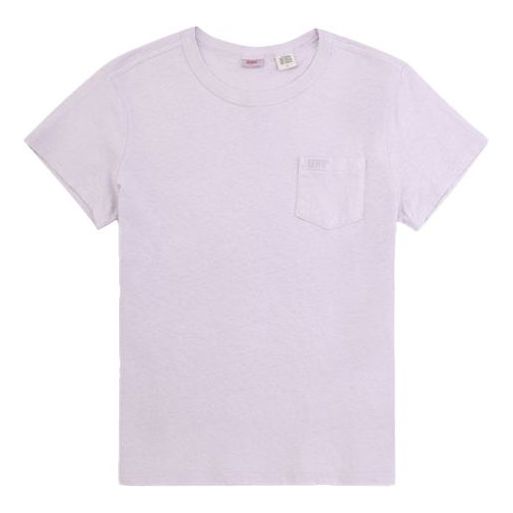 Levis Casual Solid Color Round Neck Short Sleeve Purple 85313-0013