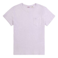 Levis Casual Solid Color Round Neck Short Sleeve Purple 85313-0013