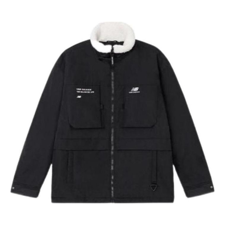 New Balance Logo Warm Jacket Asia Sizing 'Black White' 5QC44293-BK